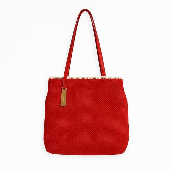first issue Handbags - First Issue Liz Claiborne Vibrant Red Shoulder Bag Crochet